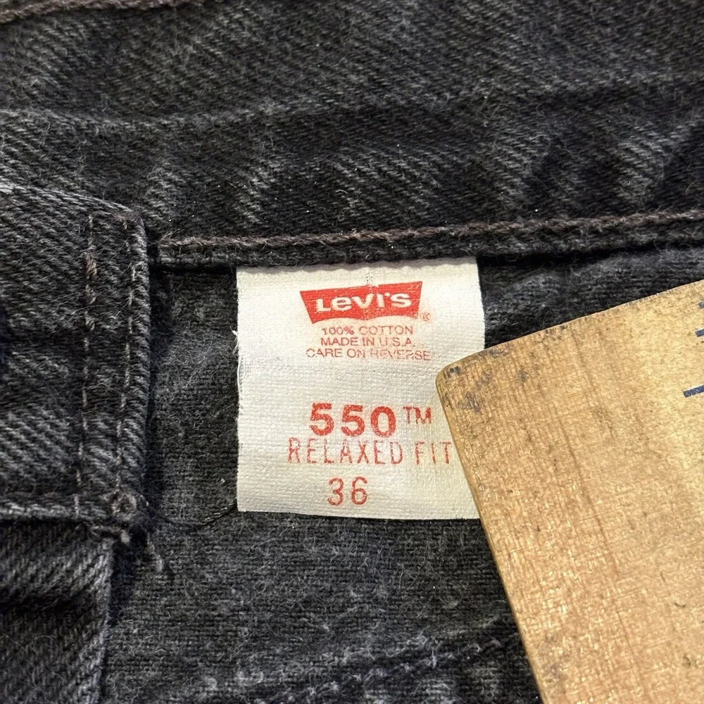VTG 1999 Levis 550 Relaxed Fit Denim Shorts Mens 36 Fits 34 Black USA Made Y2K